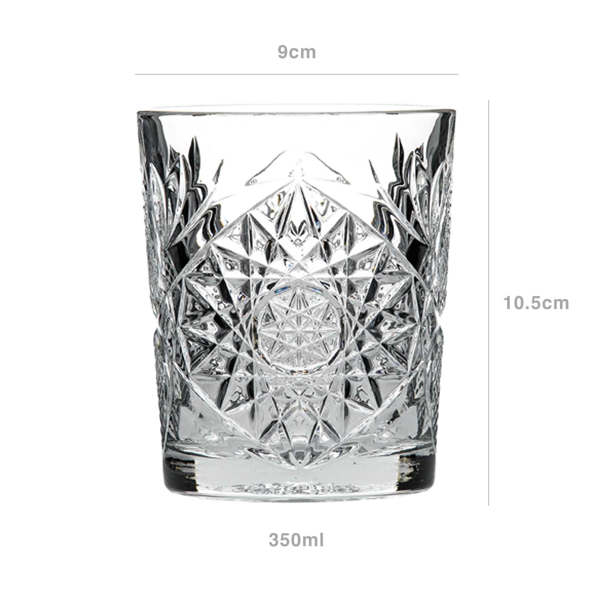 Copo sem Pé Hobstar Transparente 35cl 9X10.5cm Pack 6