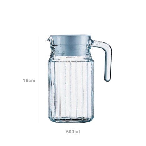 Jarro Quadro com Asa / Tampa Quadrado 500ml 16cm - Image product
