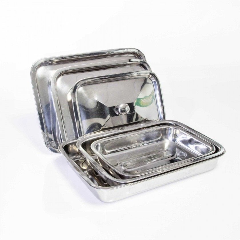 Assadeira Inox com Tampa 30cm Assadeira Inox com Tampa 30cm