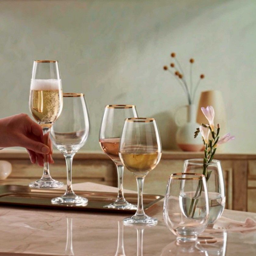 Copo Flute Amber Golden Touch 20cl Pack 6