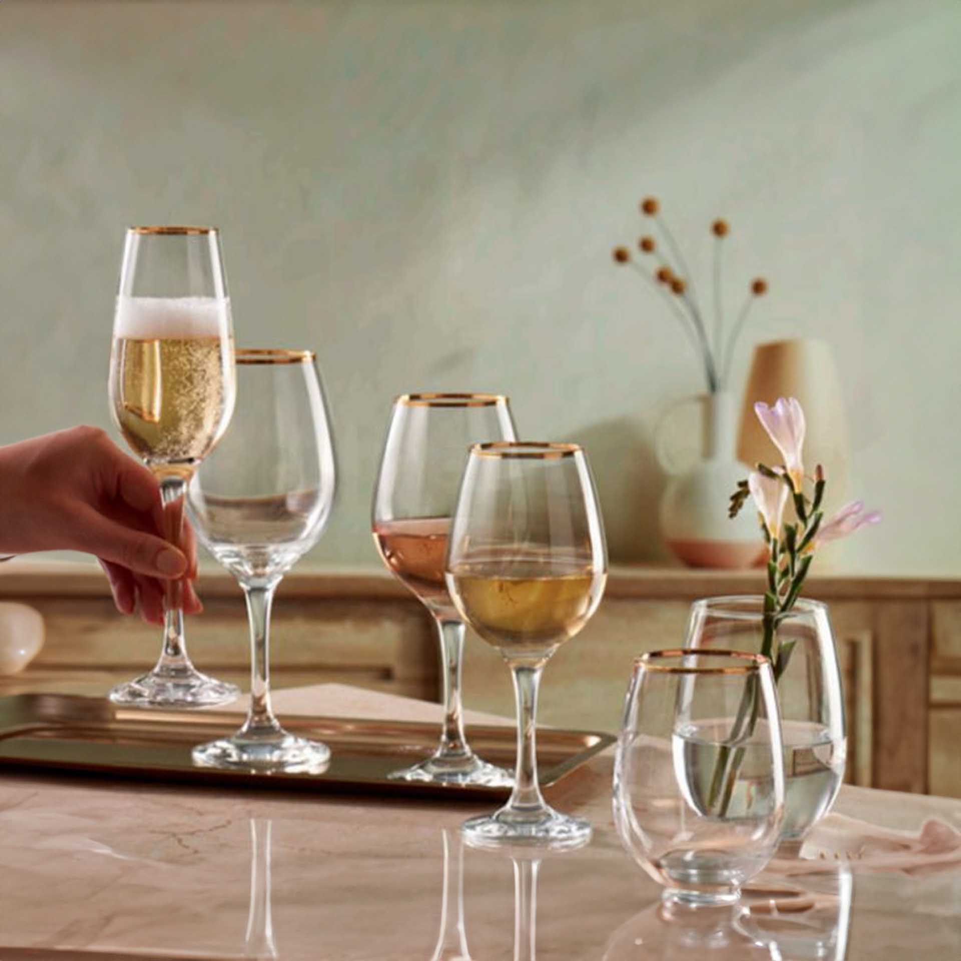 Copo Flute Amber Golden Touch 20cl Pack 6