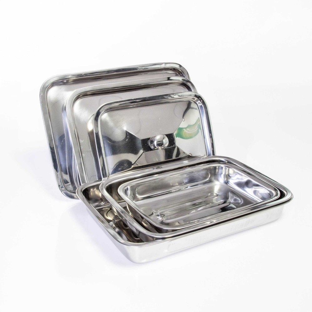 Assadeira Inox com Tampa