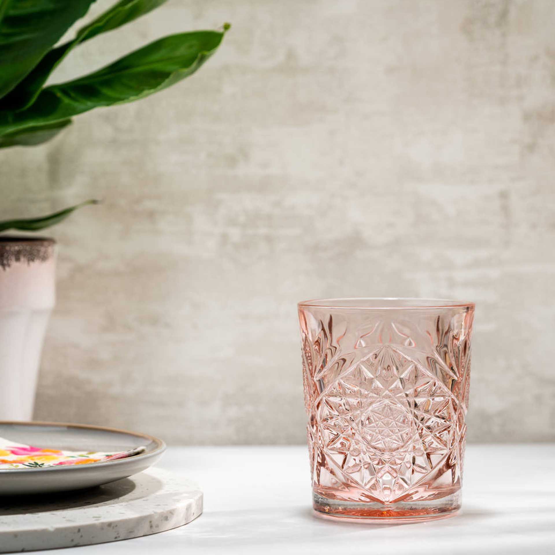 Copo sem Pé Hobstar Rosa 35cl 9X10.5cm Pack 6