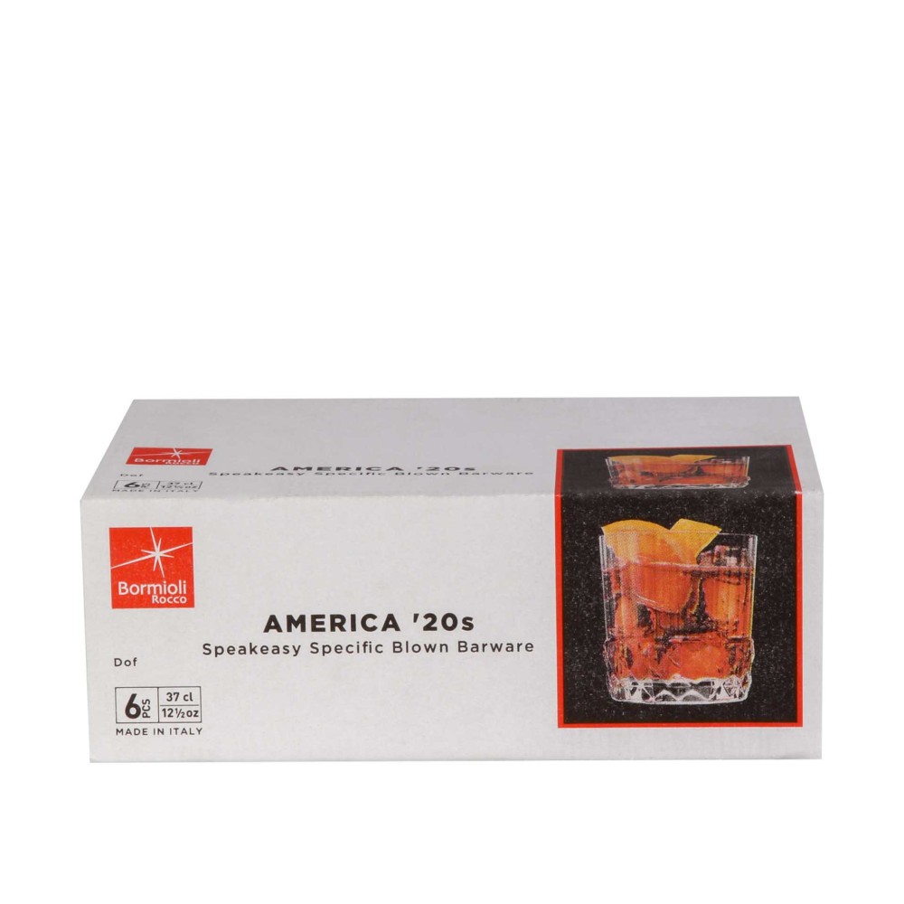 Copo Vidro America 20s sem Pé Wisky 37cl Pack 6