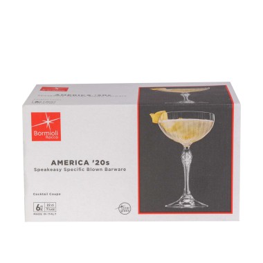 Copo Vidro America 20s com Pé Cocktail 22cl Pack 6