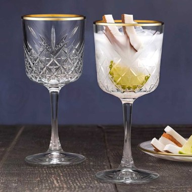 Copo com Pé Gin Timeless Golden Touch 33cl Pack 4