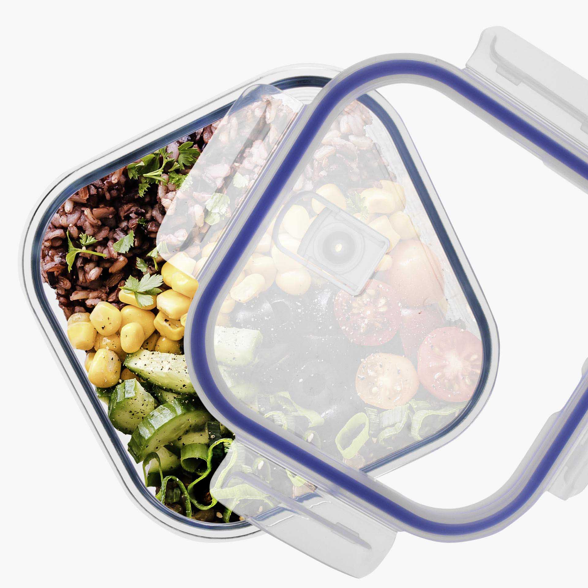 Caixa Hermética Vidro Colibri Quadrada 500ml 13X13X7cm