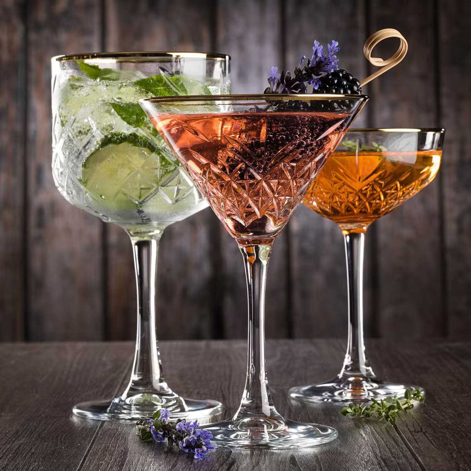 Copo Cocktail Timeless Golden Touch 230ml 11.6X17.2cm Pack 4