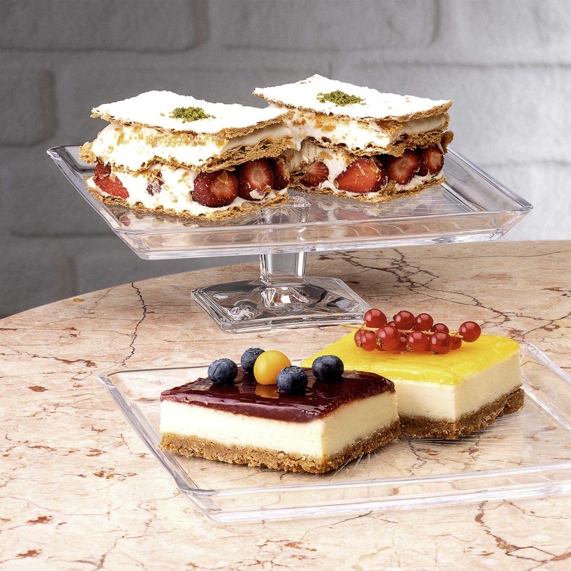 Prato Vidro Madlen Quadrado 24cm