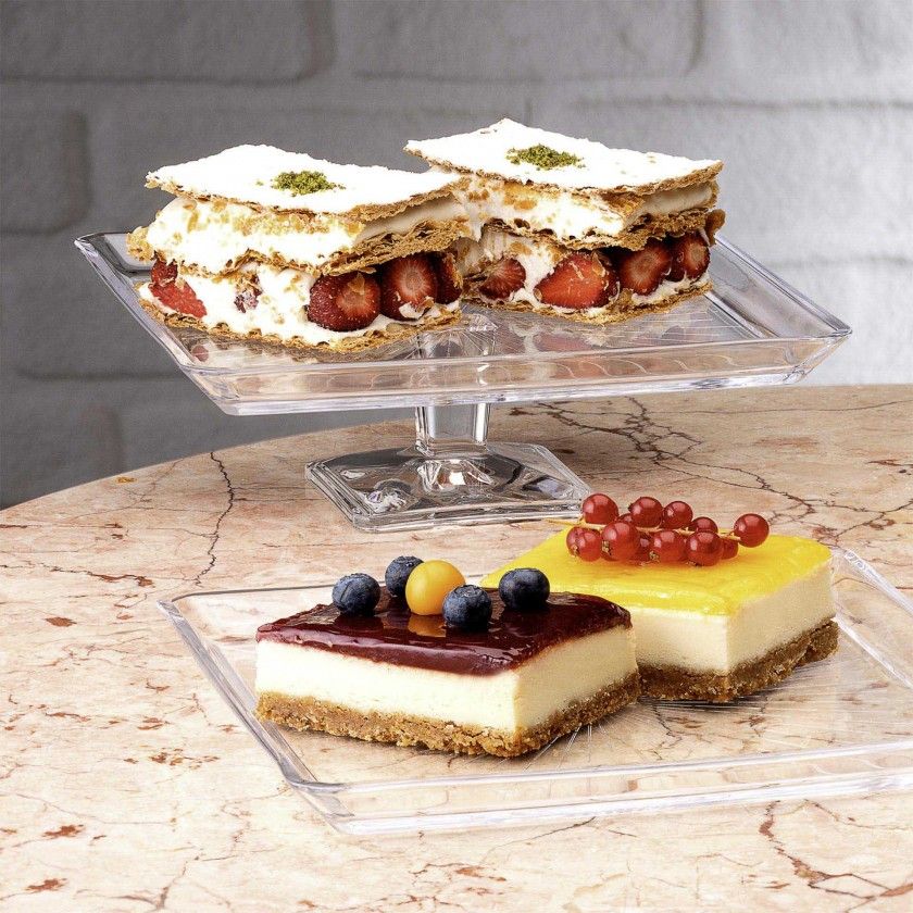 Prato Vidro Madlen Quadrado 24cm