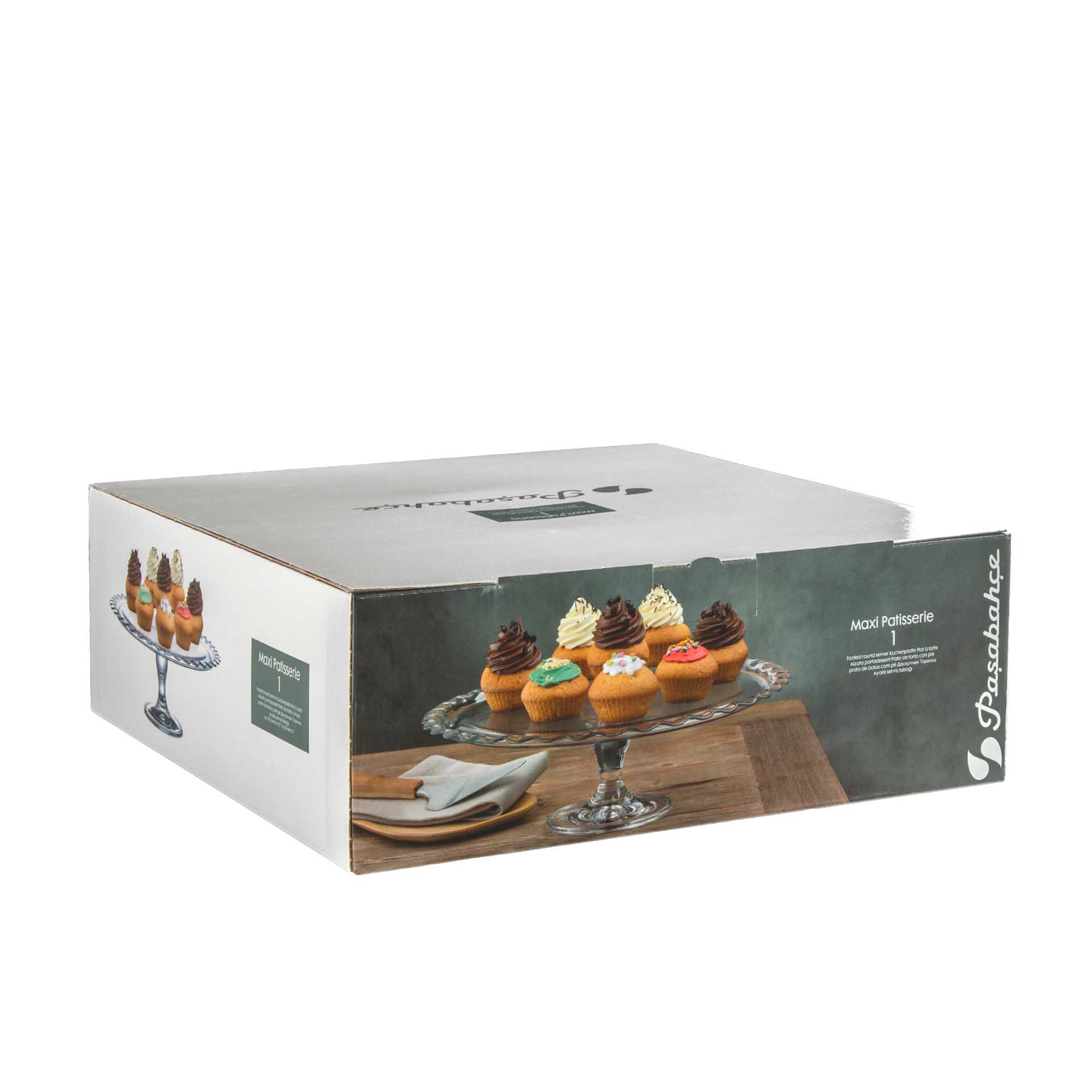 Prato Vidro Pâtisserie Maxi para Bolo com Pé 37X11.5cm