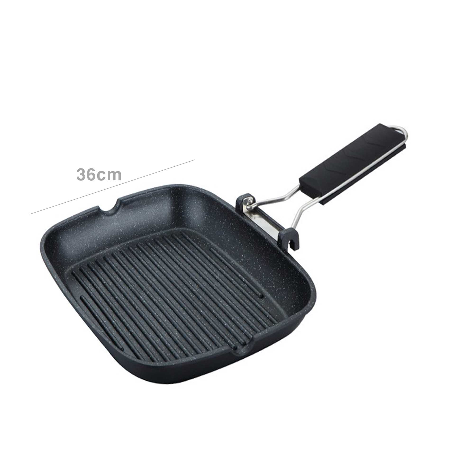 Grelhador Antiaderente com Pega Rebatível Troia 36cm
