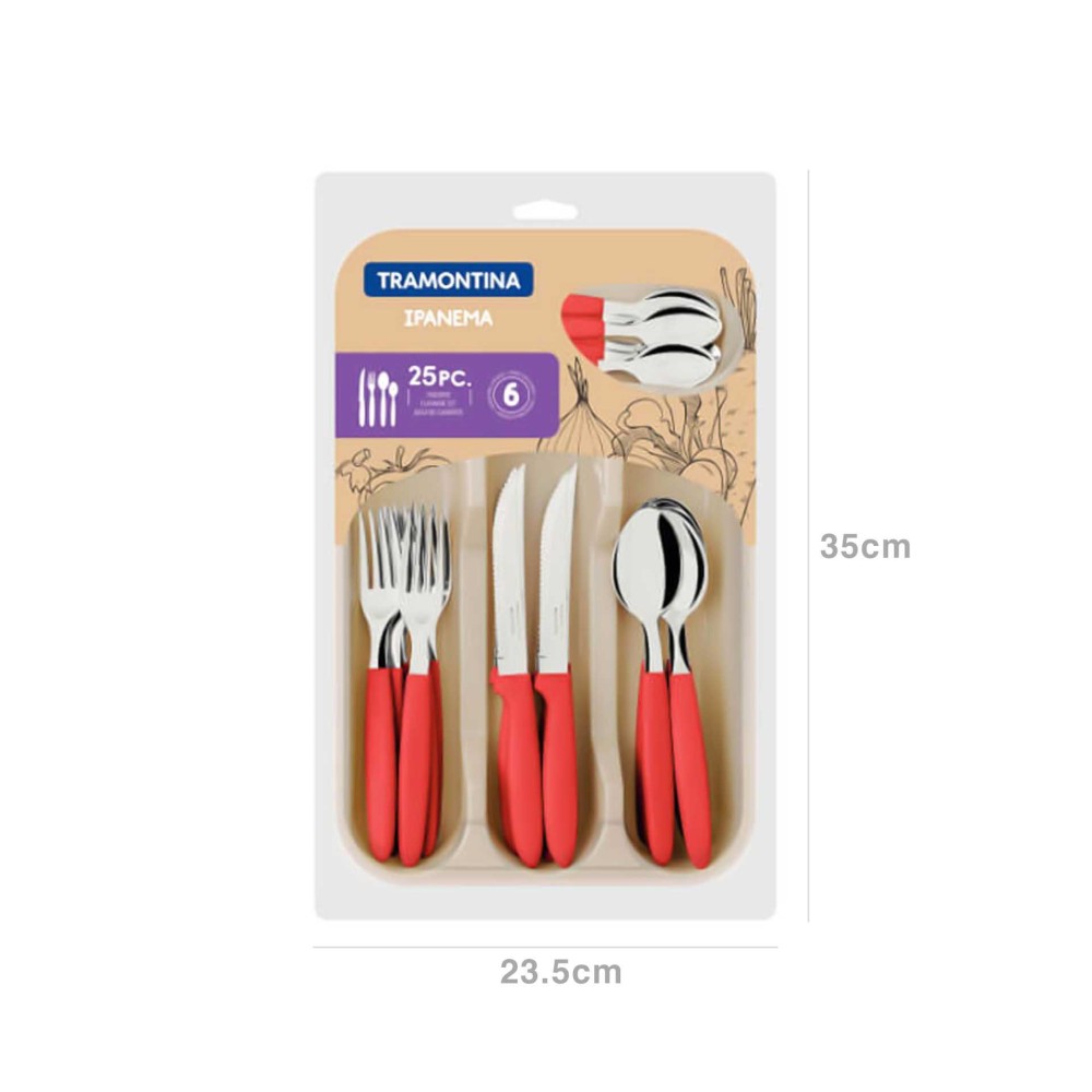 Faqueiro Inox Ipanema com Cabo 25 Peças 35X23.5X3.2cm