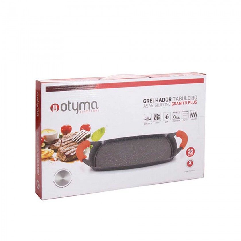 Grelhador Antiaderente com Asas Silicone Granito Plus 36cm Grelhador Antiaderente com Asas Silicone Granito Plus 36cm