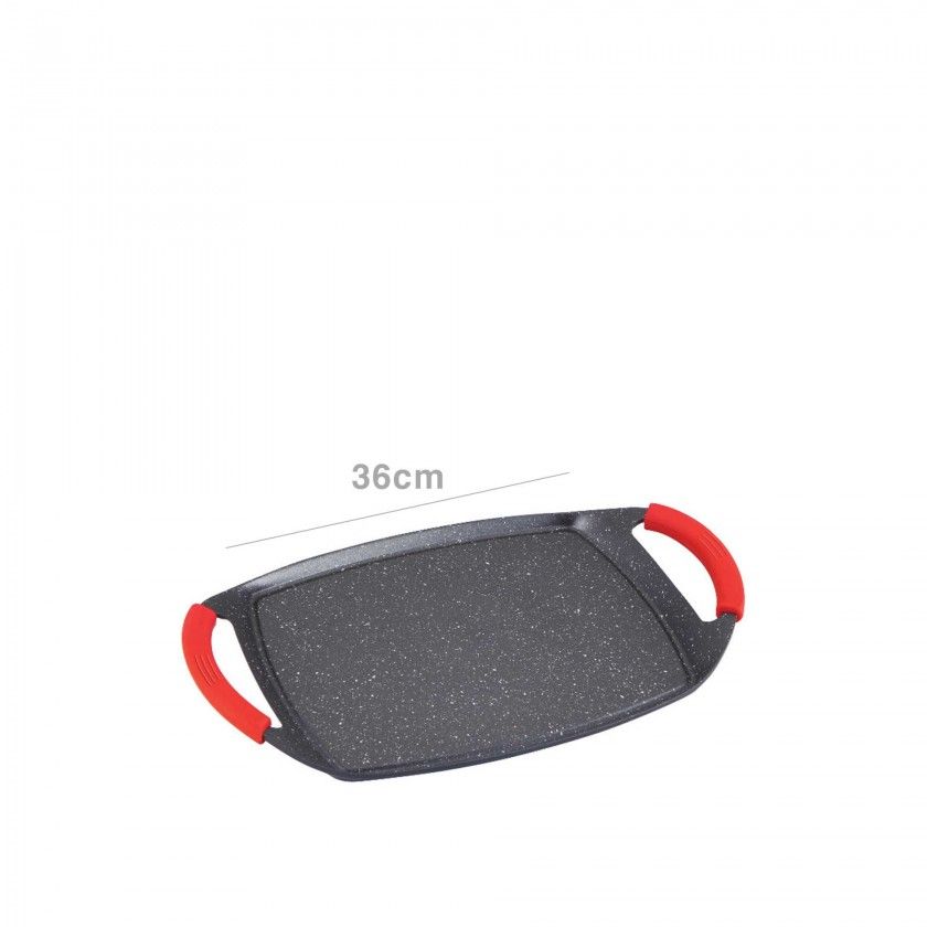 Grelhador Antiaderente com Asas Silicone Granito Plus 36cm Grelhador Antiaderente com Asas Silicone Granito Plus 36cm