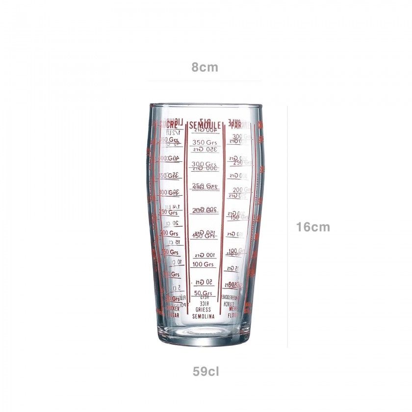 Copo Medidor Vidro Luminarc 59cl 8X8X16cm Copo Medidor Vidro Luminarc 59cl 8X8X16cm