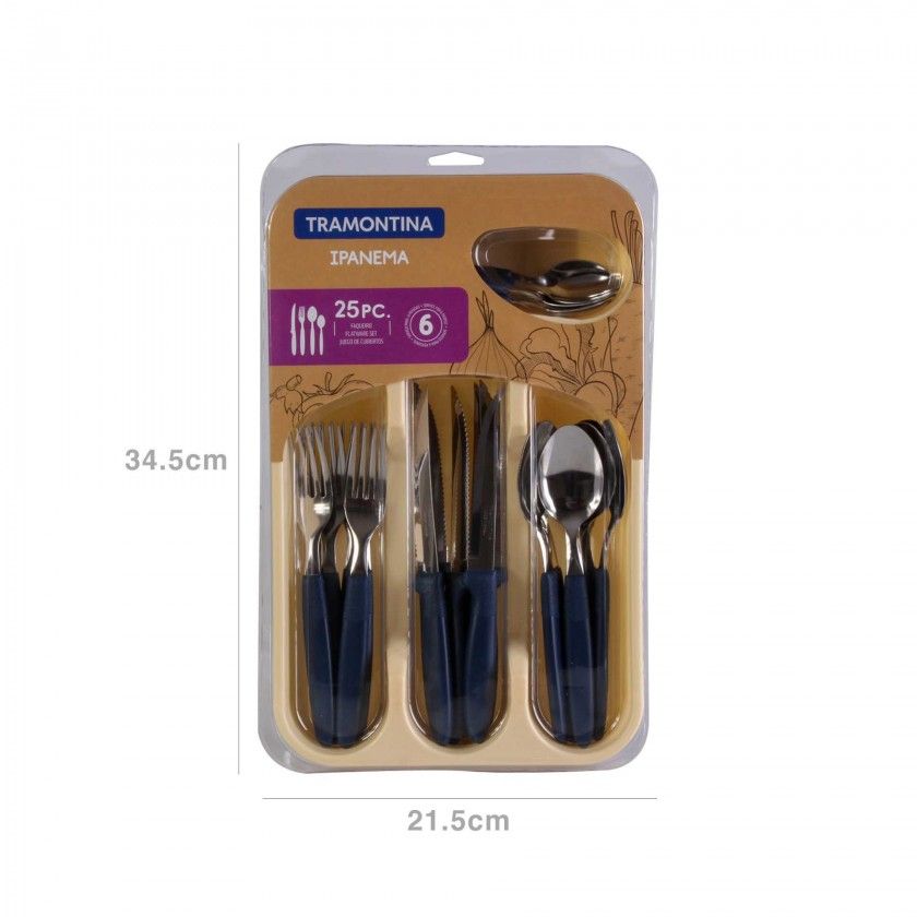 Faqueiro Inox Ipanema com Cabo 25 Peas 35X23.5X3.2cm