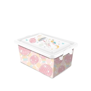 Caixa Multiusos Plástico Kids Rosa 23l 38.5X27.5X18.5cm