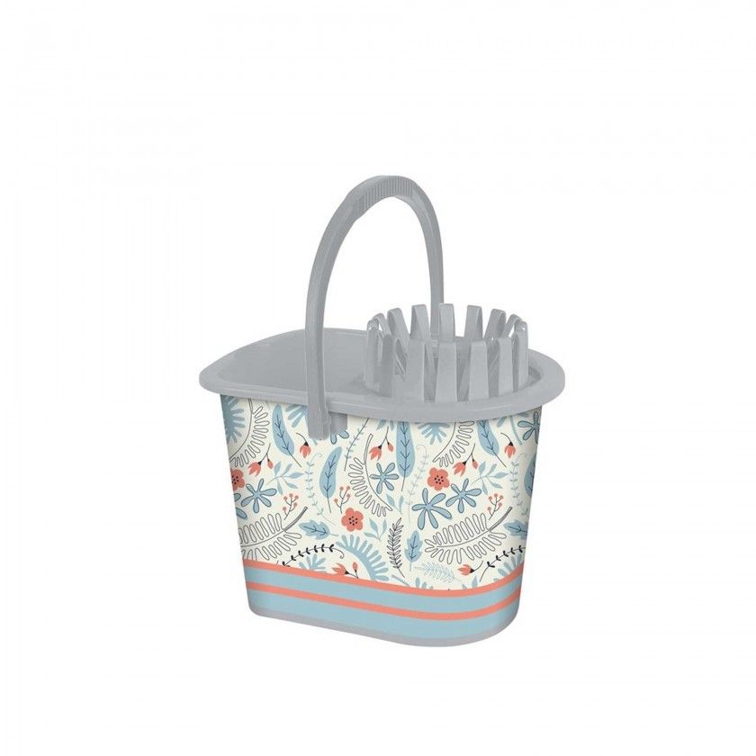 Balde Esfregona Plstico Cinzento 14l 37X30X32cm