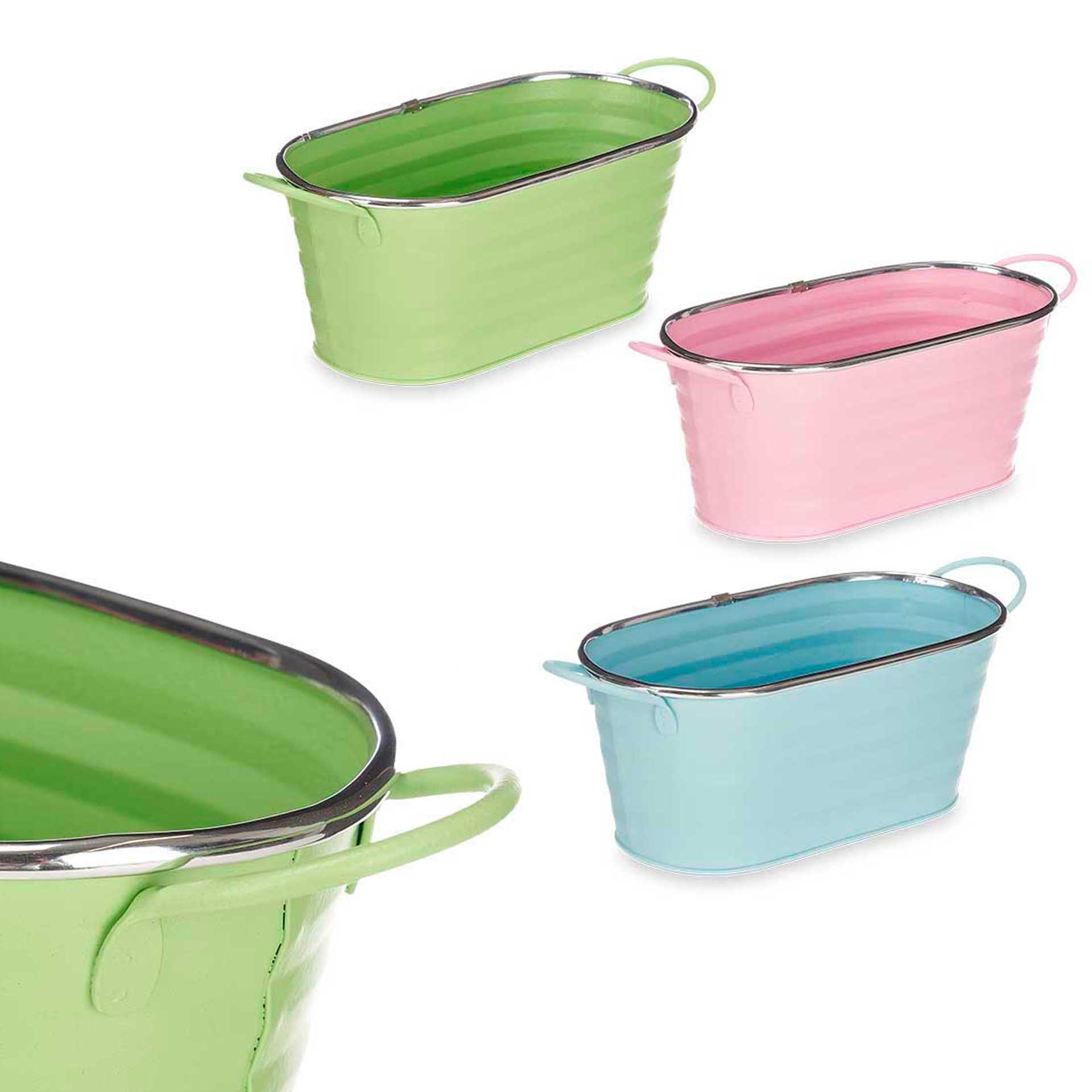Vaso Metal Fio Prata Oval Cor Sortida 11X27X9cm
