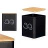 Caixa Cpsulas Caf Metal Tampa Bambu 14X14X16.5cm
