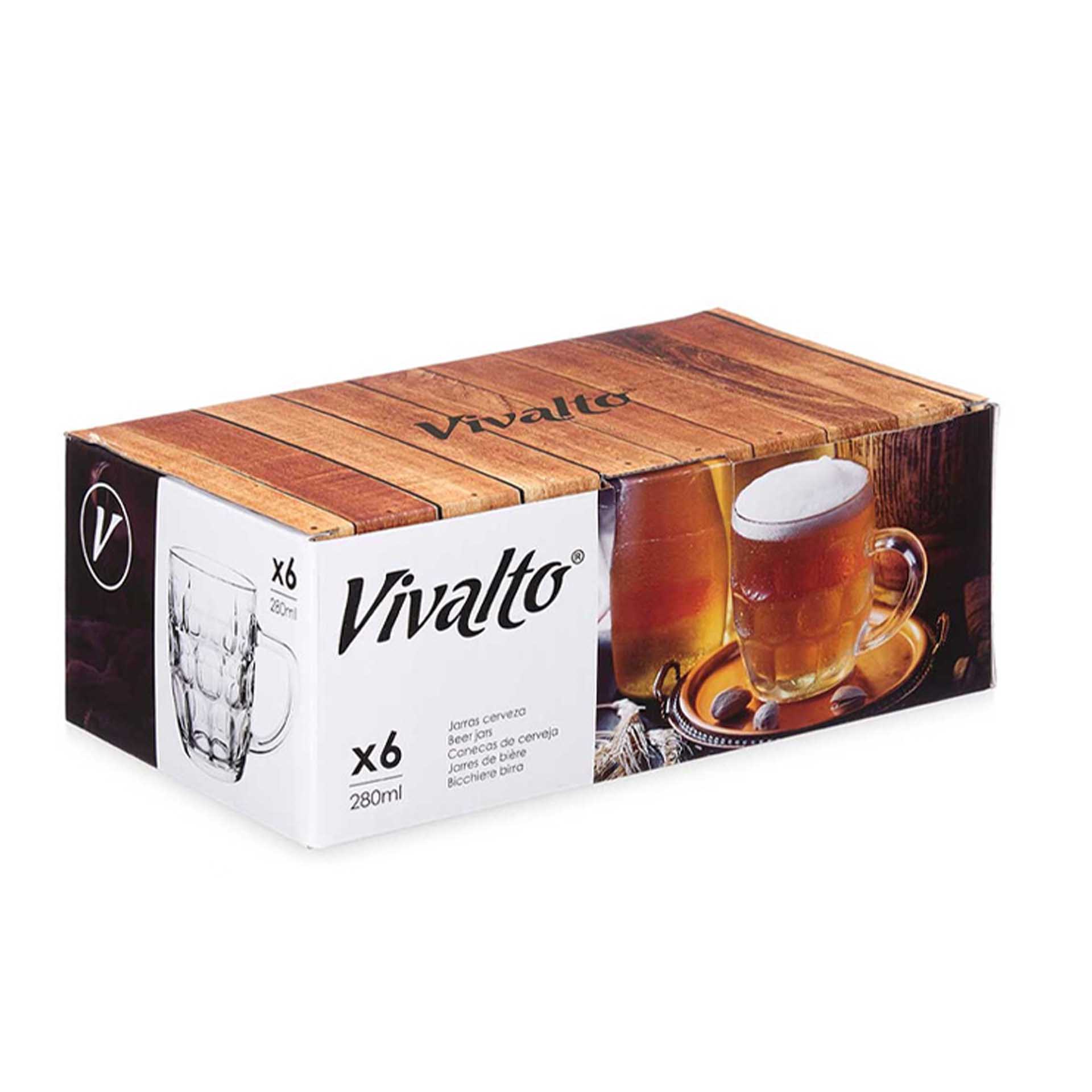Caneca Cerveja 280ml 7.5X11X9.5cm Pack 6