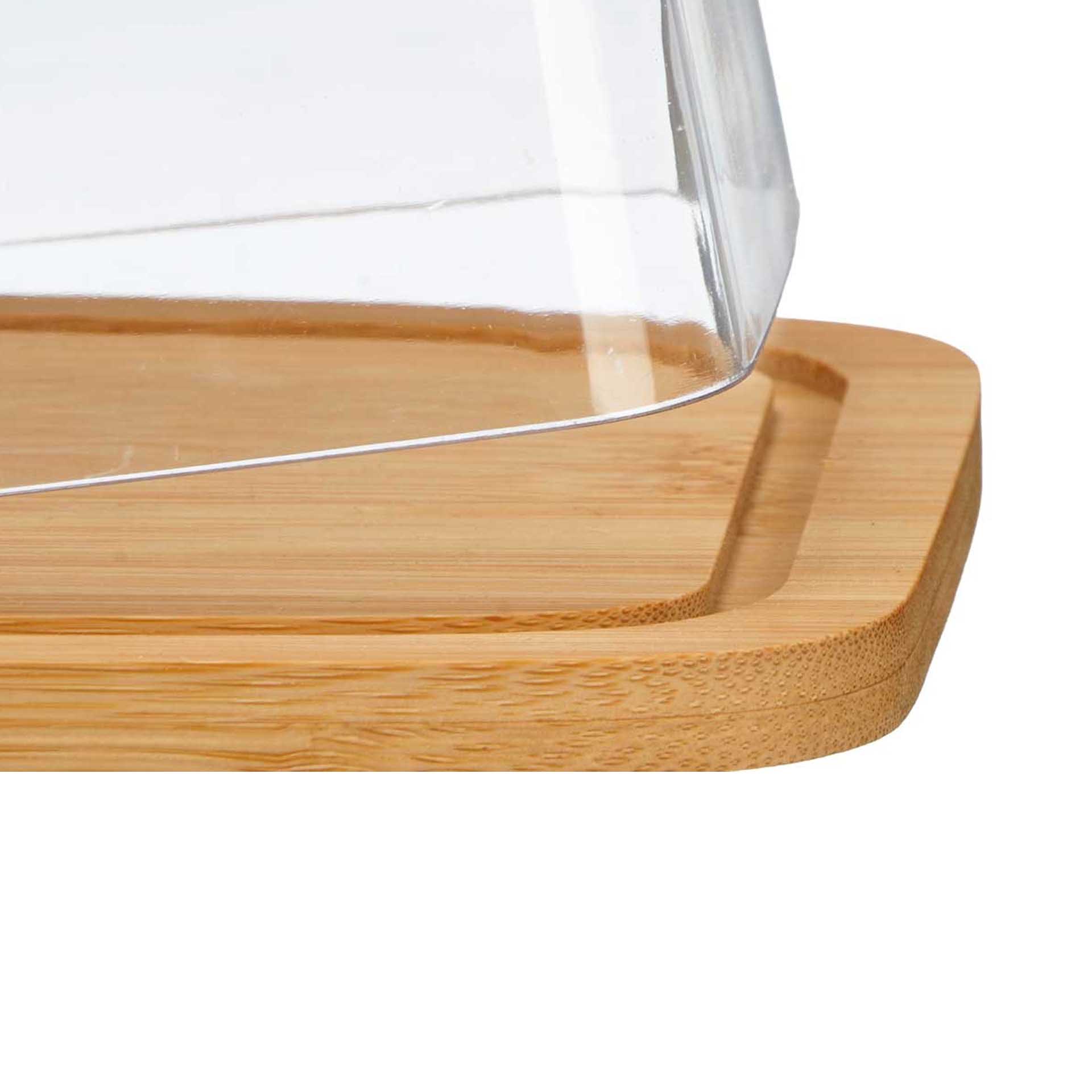 Manteigueira Bambu Retangular 12.6X19X6cm