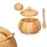Aucareiro Bambu com Colher 11.5X12X7cm