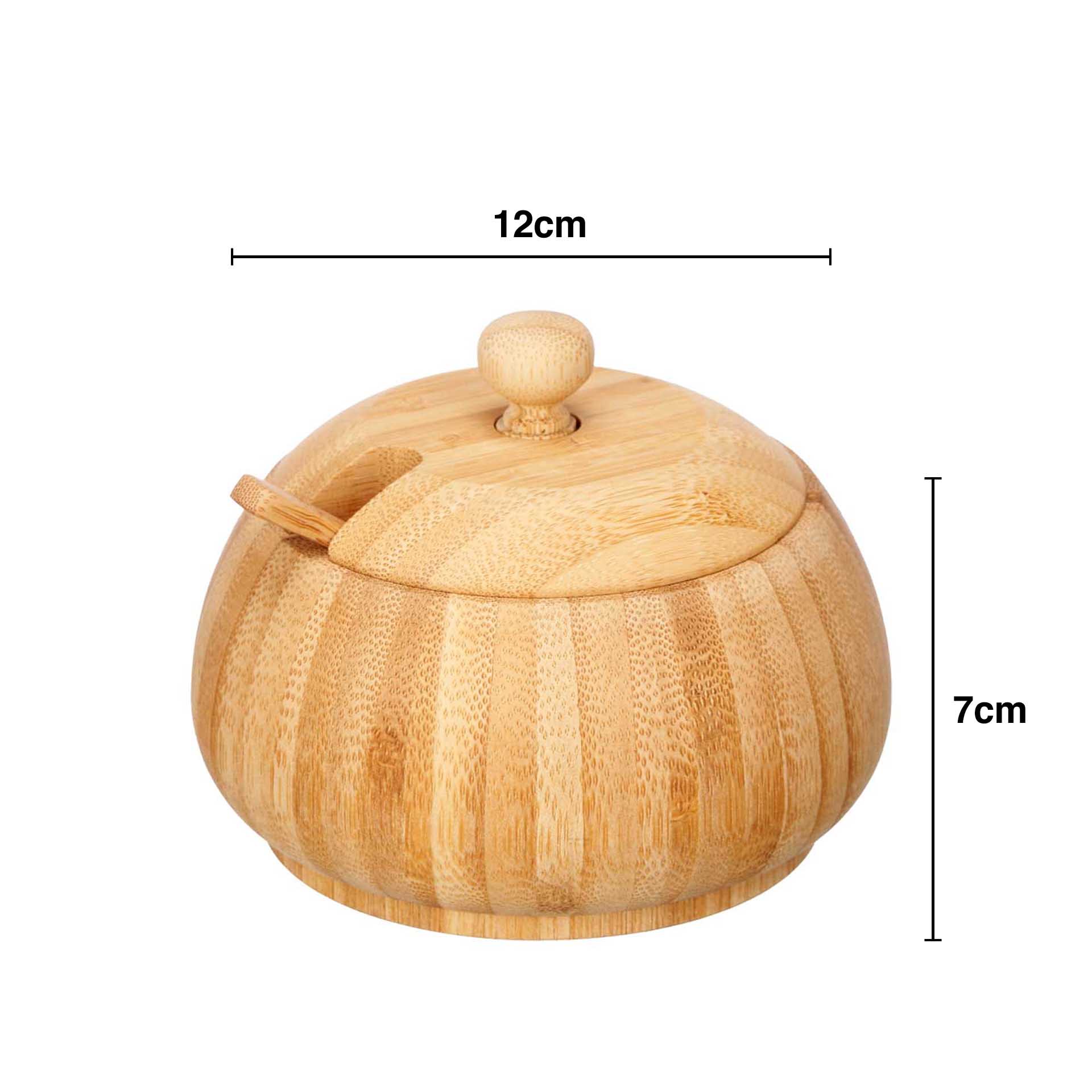 Açucareiro Bambu com Colher 11.5X12X7cm