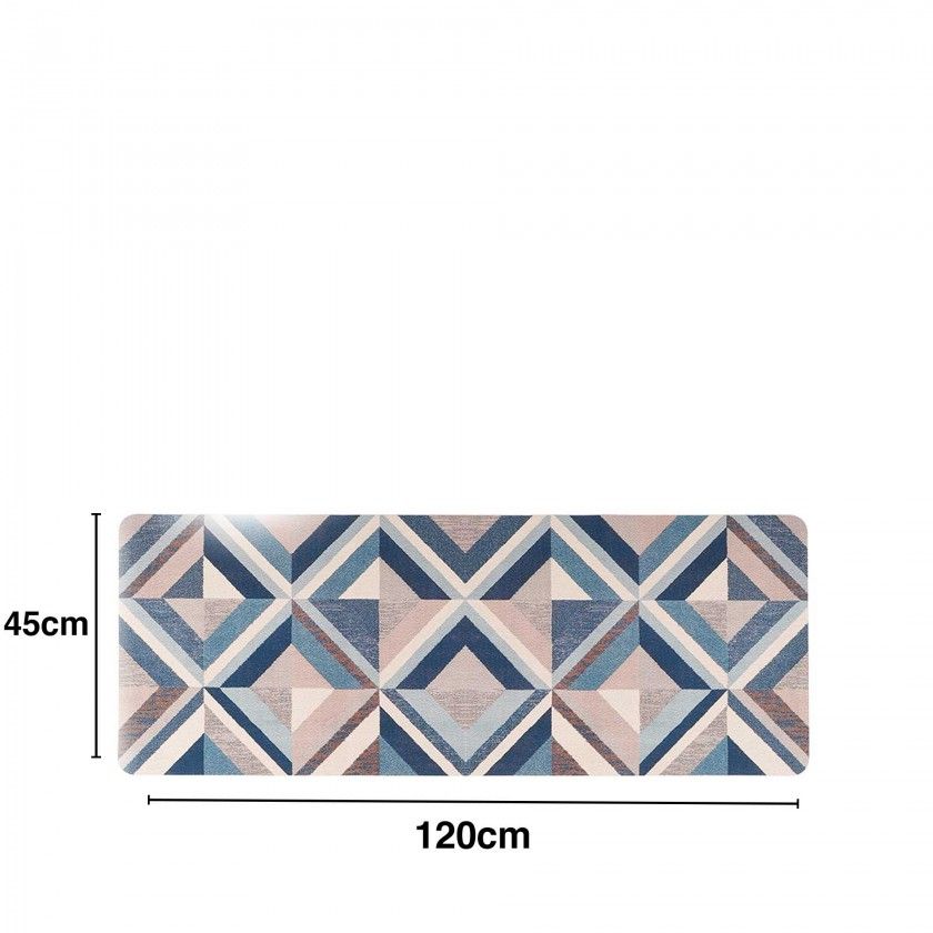 Tapete Cozinha Triângulos Azul 45X120cm Tapete Cozinha Triângulos Azul 45X120cm