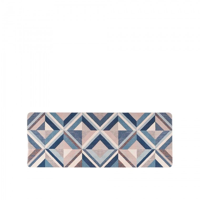 Tapete Cozinha Tringulos Azul 45X120cm