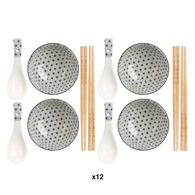 Conjunto Sushi Taça / Colher / Pauzinhos 12 Peças