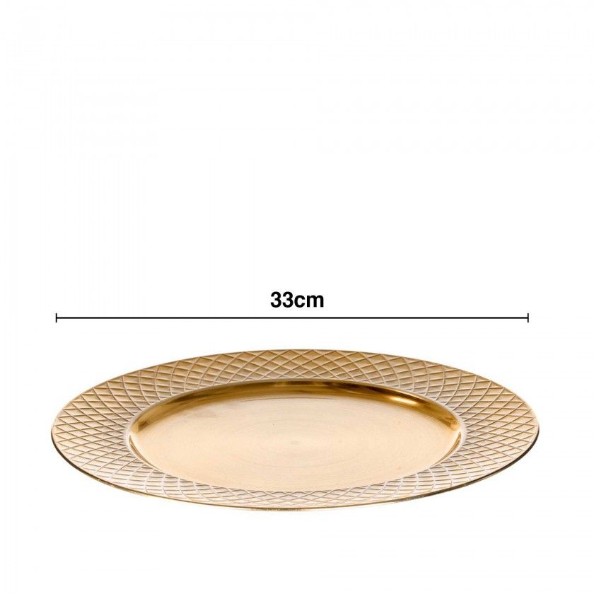 Prato Marcador Diamante Redondo 33cm Prato Marcador Diamante Redondo 33cm