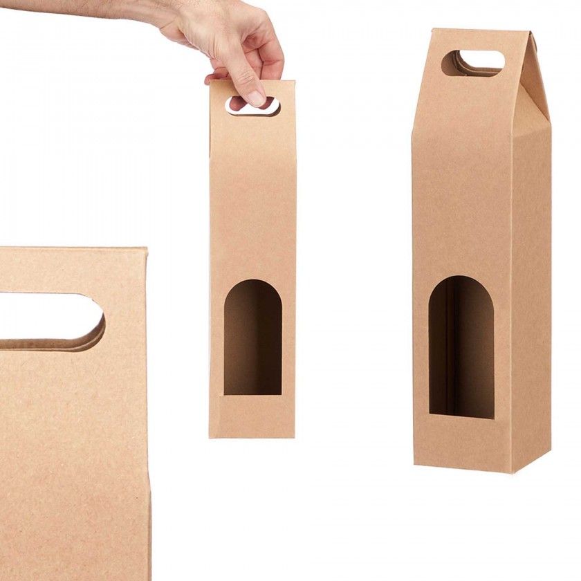 Saco Garrafa Kraft 9X9X38cm