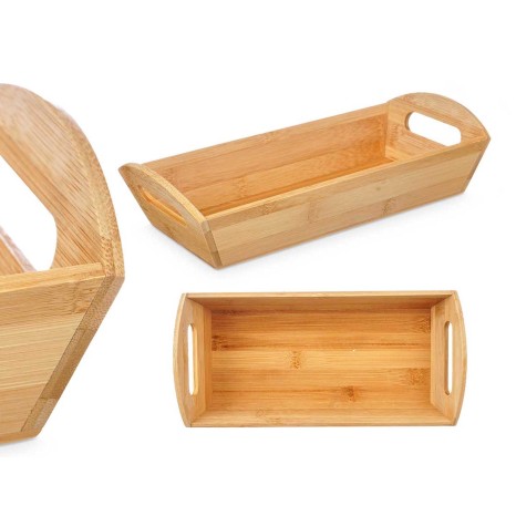 Tabuleiro Bambu com Pegas 29.5X13.5X7.5cm - Image product