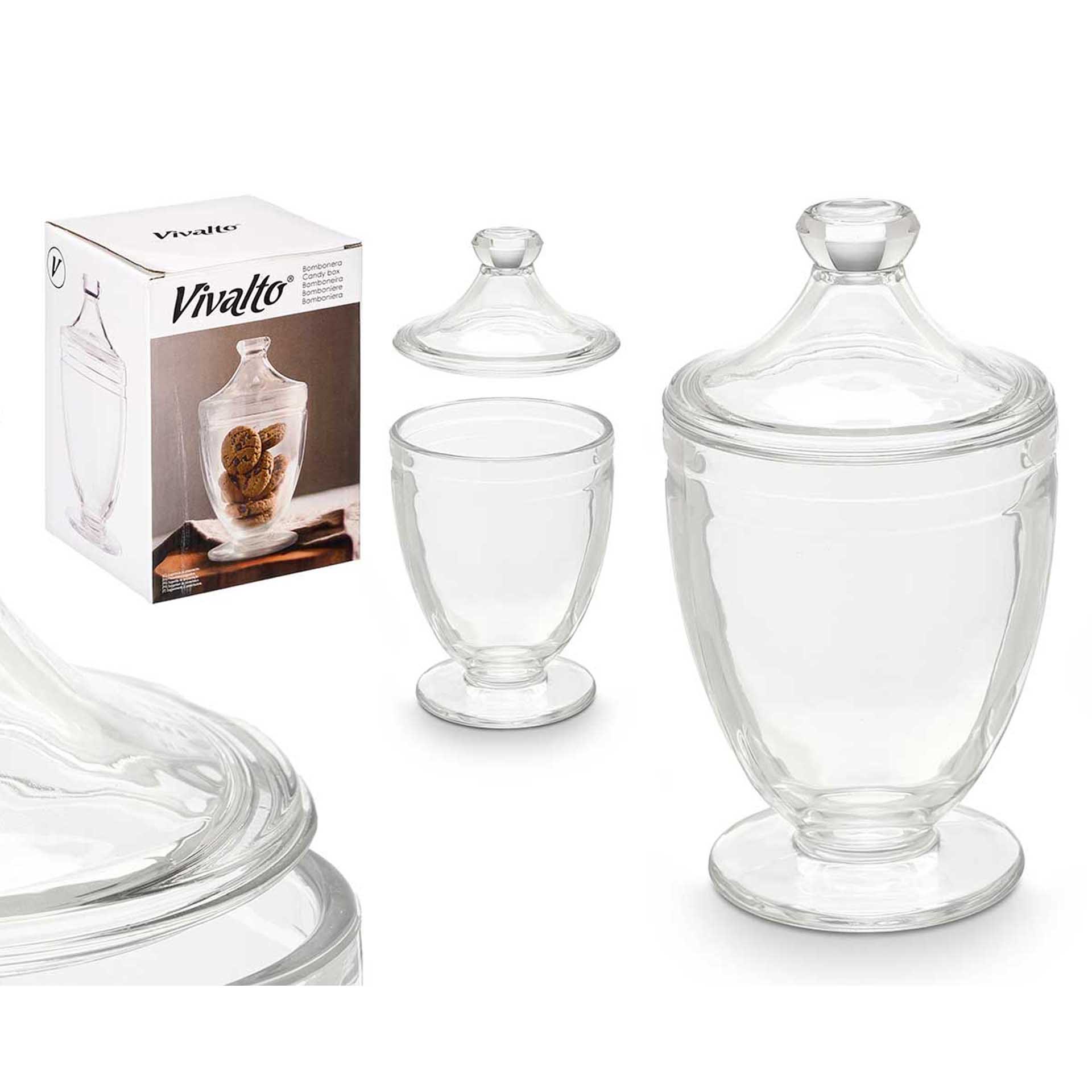 Bomboneira Vidro Redondo 12X22.3cm
