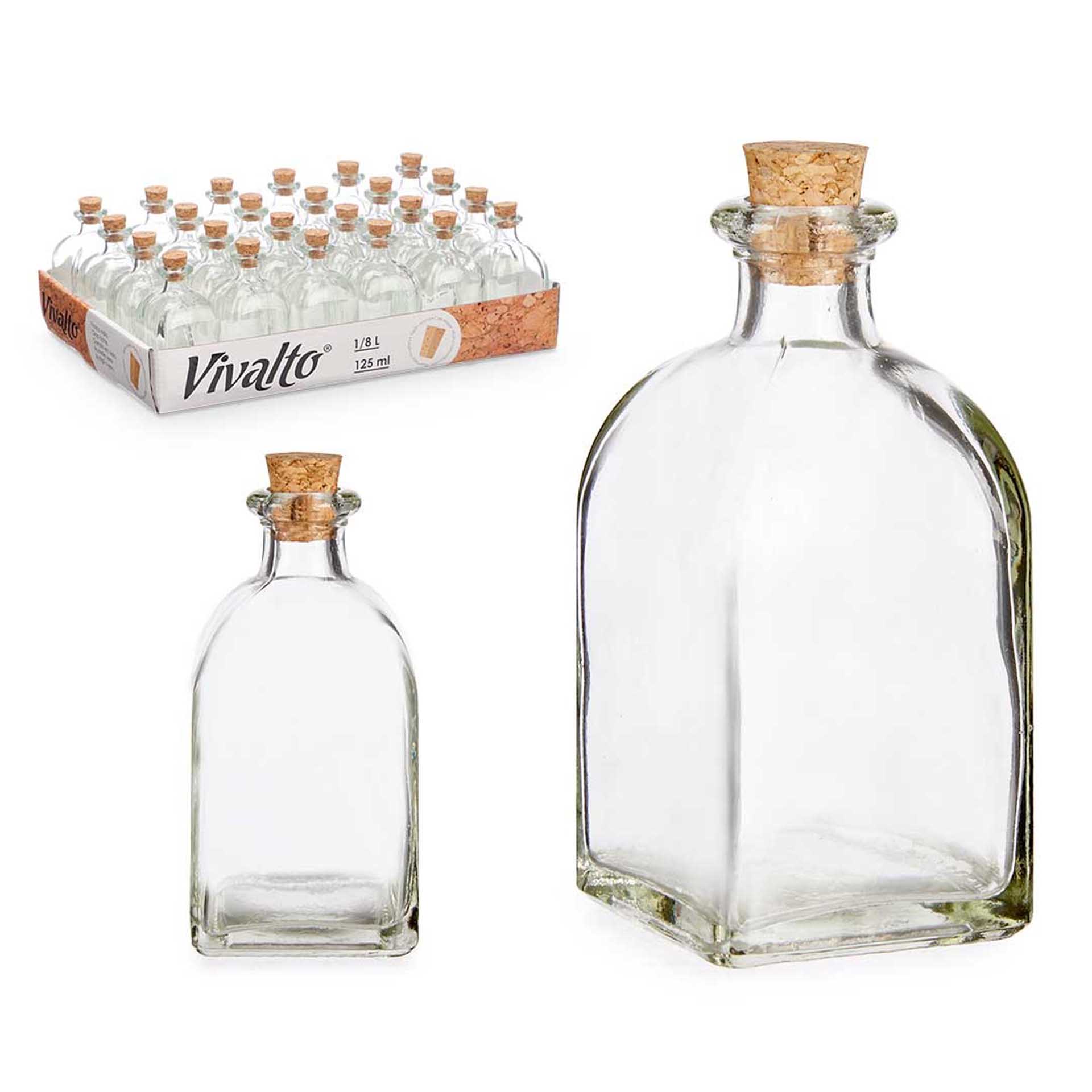 Frasco Vidro Tampa Cortiça 125ml 5X10cm