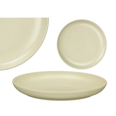 Prato Cerâmica Sobremesa Redondo Verde Claro 20cm Pack 6