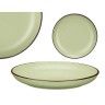Prato Cermica Sobremesa Redondo Verde 20cm Pack 6