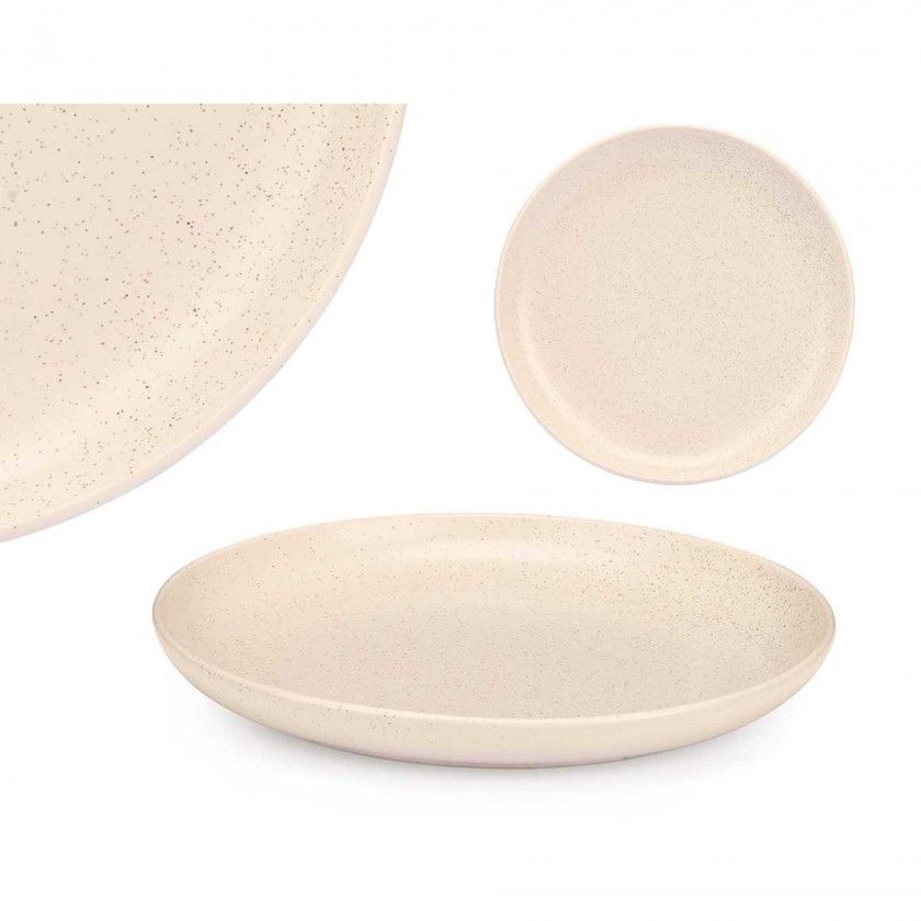 Prato Cermica Raso Redondo Creme 26cm Pack 6