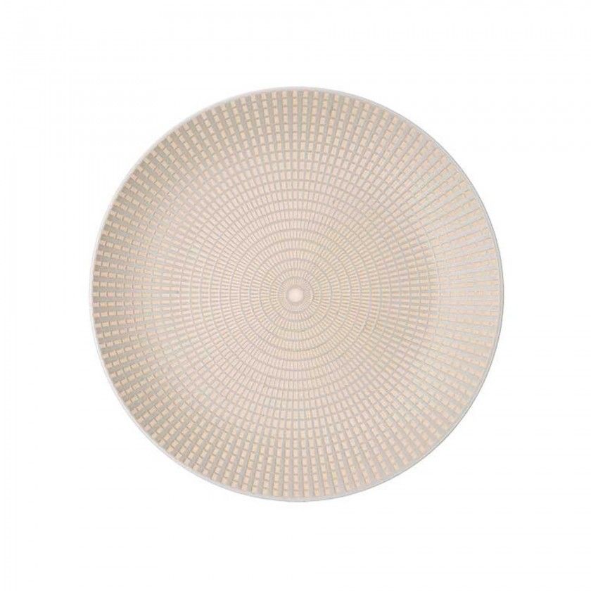 Prato Gravado Mesa Redondo Cinzento 27X3cm Pack 6