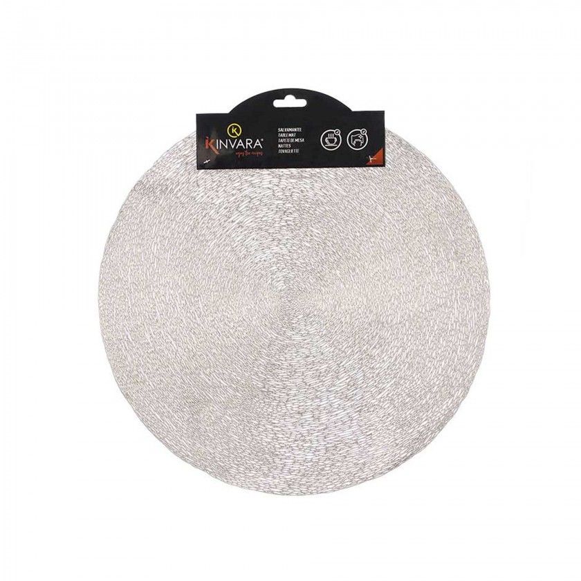 Individual Redondo Riscas Prateado 38cm
