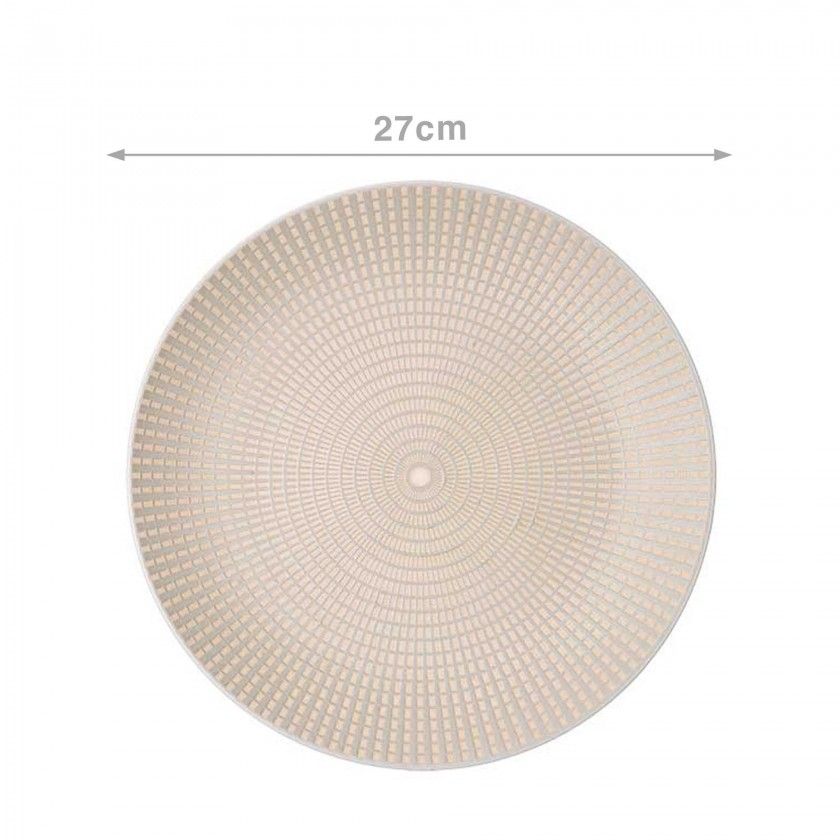 Prato Gravado Mesa Redondo Cinzento 27X3cm Pack 6 Prato Gravado Mesa Redondo Cinzento 27X3cm Pack 6