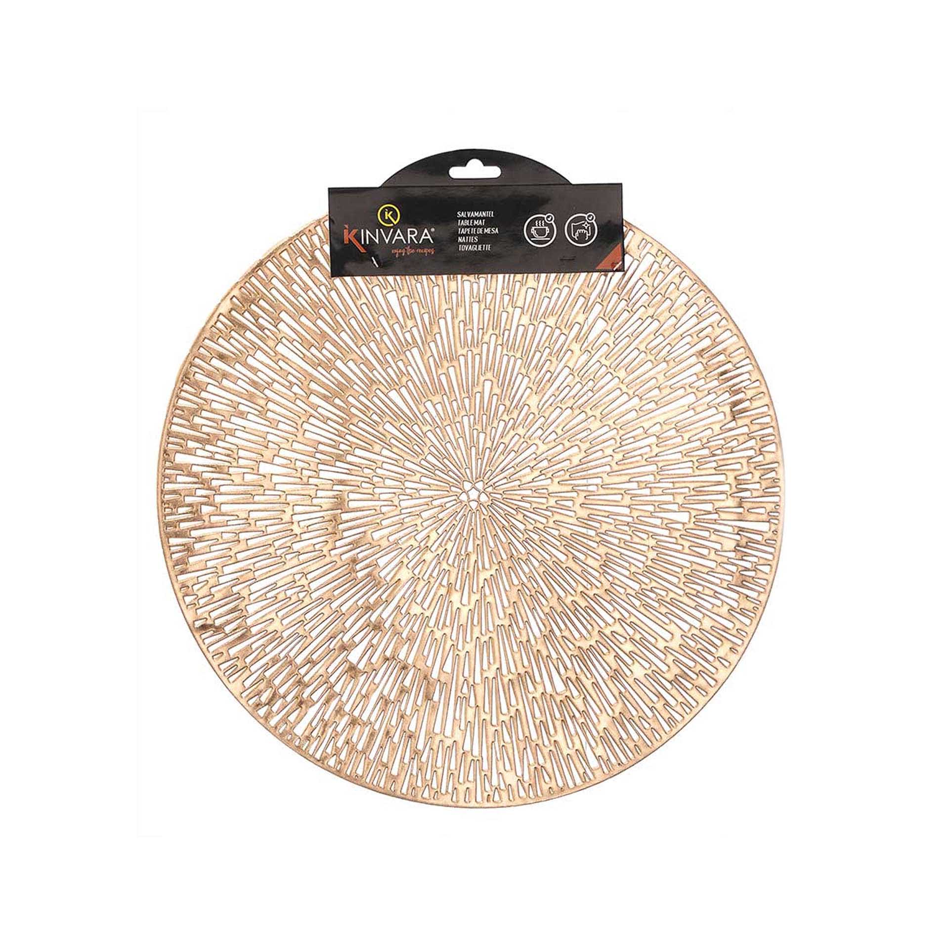 Individual Redondo Flor Dourado 38cm