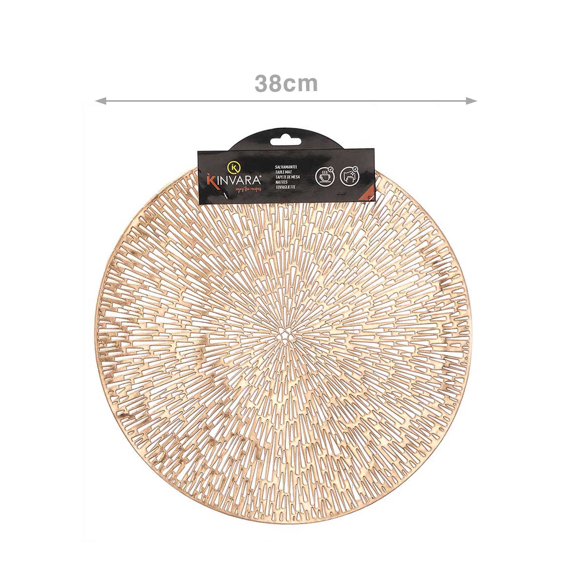 Individual Redondo Flor Dourado 38cm