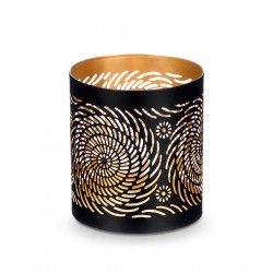 Suporte Vela Preto / Dourado Espiral 9X10cm