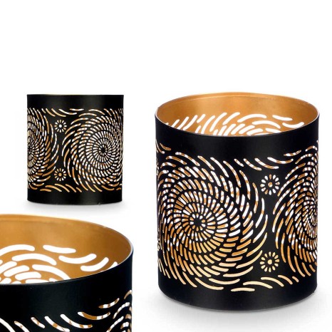 Suporte Vela Preto / Dourado Espiral 9X10cm - Image product