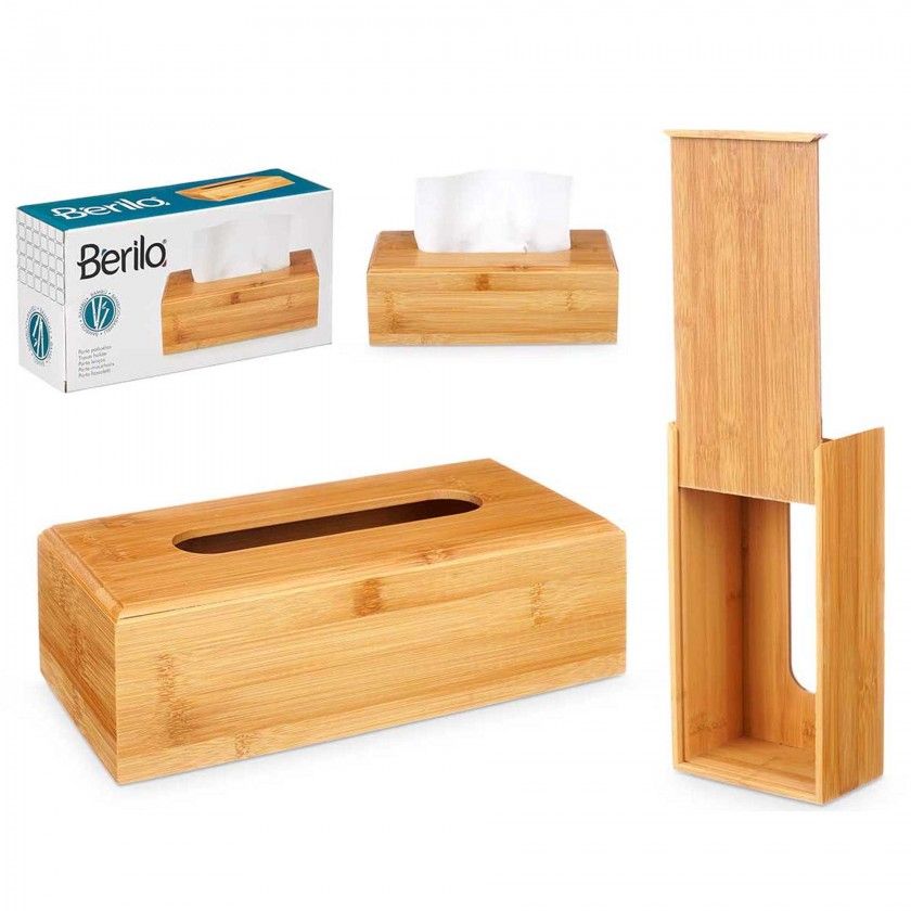Caixa Porta Lenços Bambu 25X13X8cm Caixa Porta Lenços Bambu 25X13X8cm
