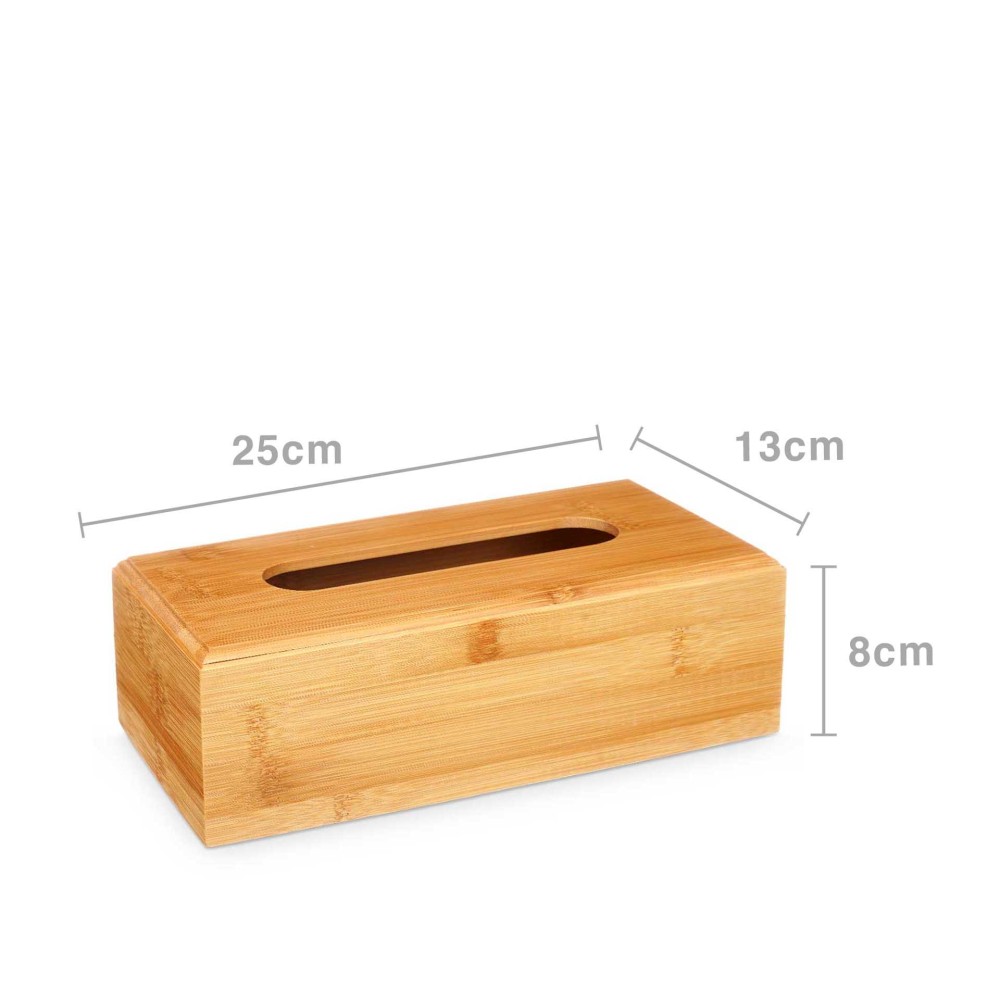 Caixa Porta Lenços Bambu 25X13X8cm