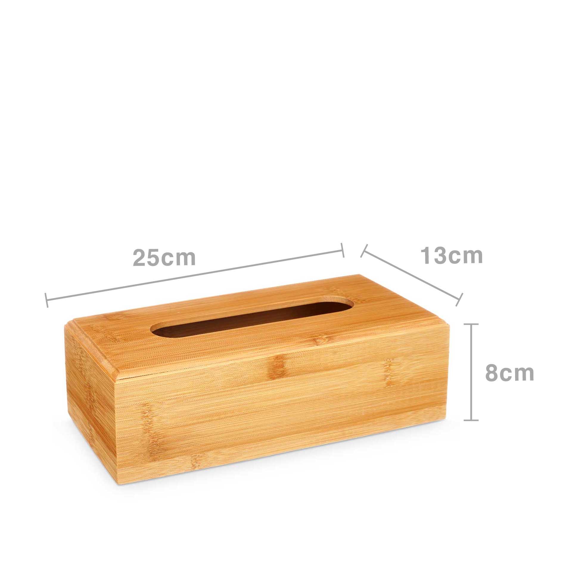 Caixa Porta Lenços Bambu 25X13X8cm